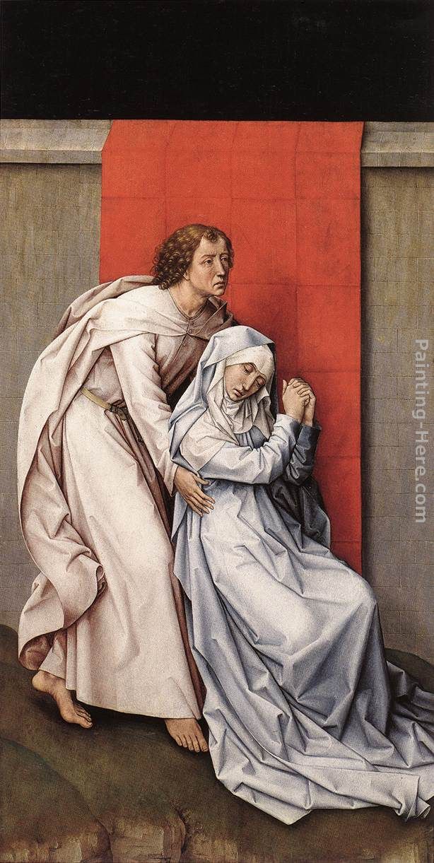 Crucifixion Diptych left panel painting - Rogier van der Weyden Crucifixion Diptych left panel art painting